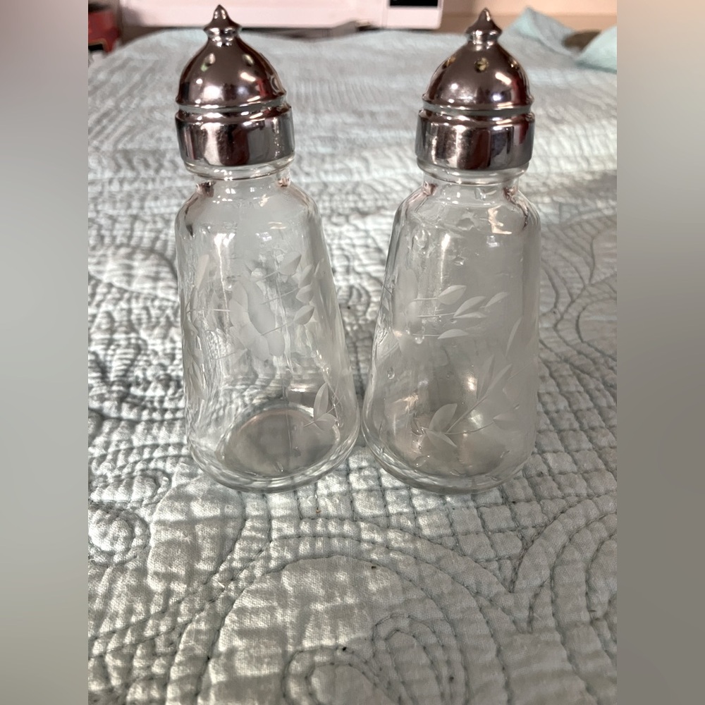 Clear crystal princess house salt and pepper set heritage